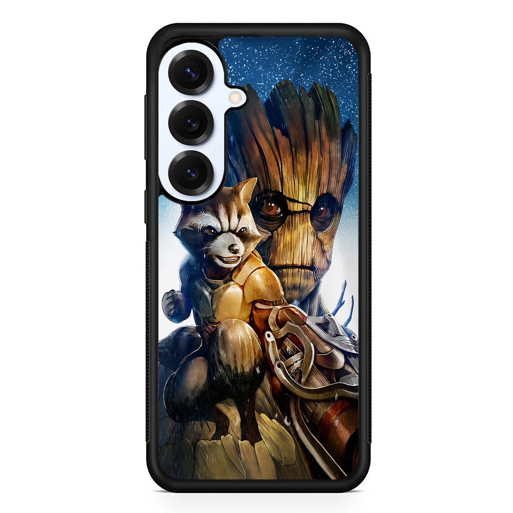 Rocket Raccoon and Groot Samsung Galaxy S25 Plus Case | Slim Rubber Cover for Samsung Galaxy S25 Plus