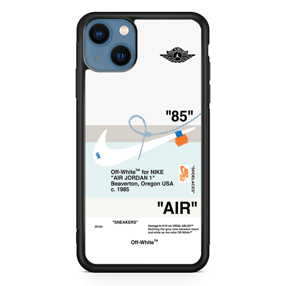 Off White x Nike Air Jordan Natural iPhone 15 Case | Slim Rubber Case for iPhone 15