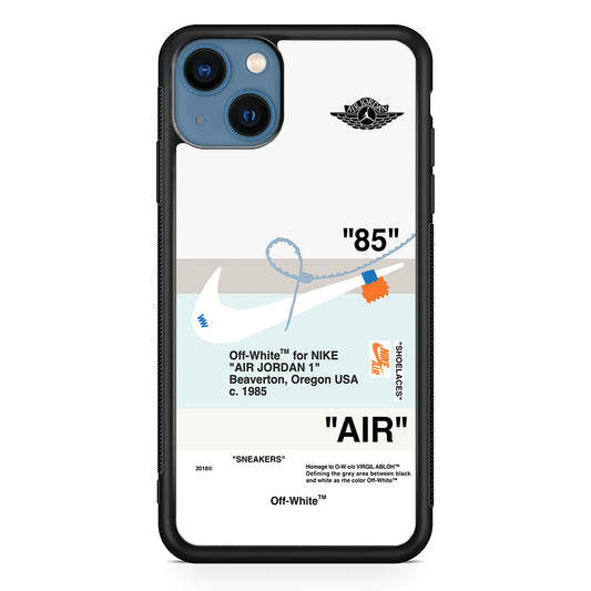 Off White x Nike Air Jordan Natural iPhone 14 Case | Slim Rubber Case for iPhone 14