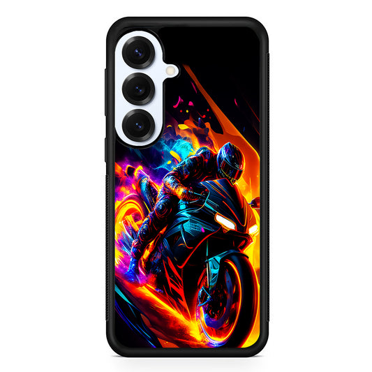 The Neon Cyber Ride Motorbike Samsung Galaxy S25 Plus Case | Slim Rubber Cover for Samsung Galaxy S25 Plus