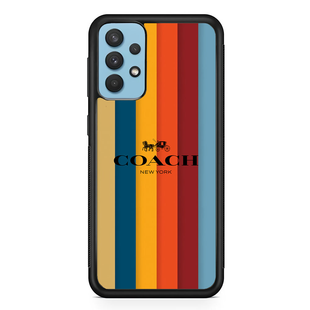 Coach Vertical Colorfull Samsung Galaxy A32 Case | Slim Rubber Case for Samsung Galaxy A32