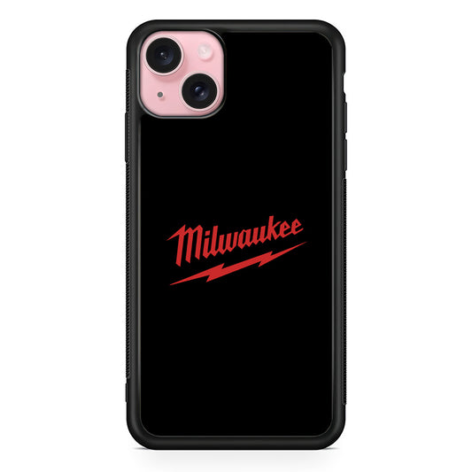 Milwaukee Tool Black Background iPhone 15 Case | Slim Rubber Case for iPhone 15