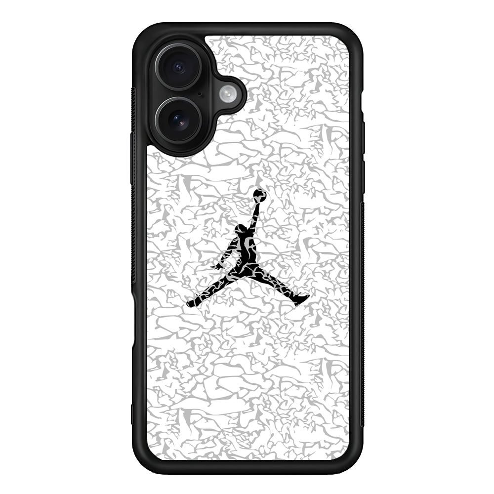 Air Jordan Gray Abstract Pattern iPhone 16 Case - Oxvistore