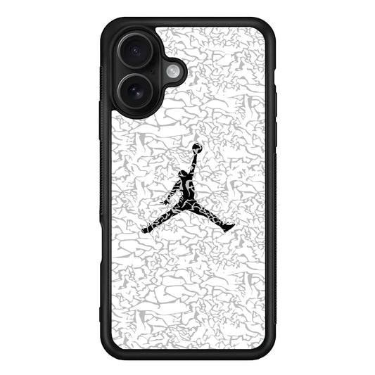Air Jordan Gray Abstract Pattern iPhone 16 Case - Oxvistore