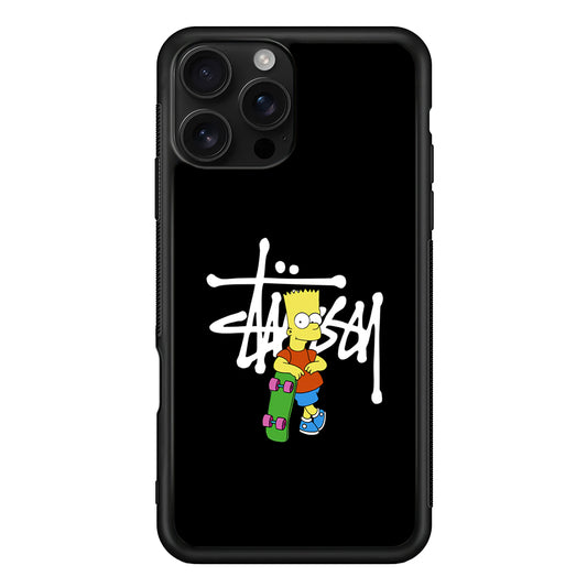 Stussy Simpson Skate iPhone 16 Pro Case | Slim Rubber Case for iPhone 16 Pro
