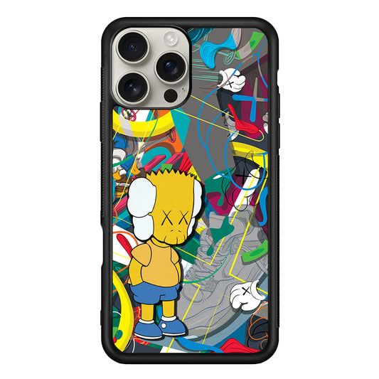 Kaws Doodle Bart Cover iPhone 16 Pro Max Case | Slim Rubber Case for iPhone 16 Pro Max