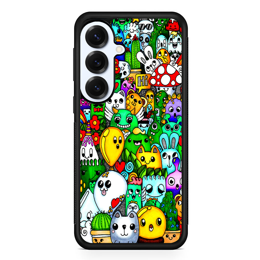 Cute Doodle Art Colorful Samsung Galaxy S25 Plus Case | Slim Rubber Cover for Samsung Galaxy S25 Plus