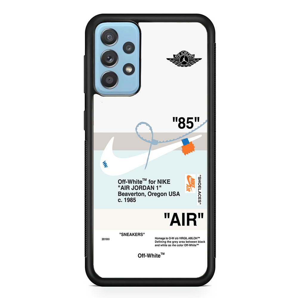 Off White x Nike Air Jordan Natural Samsung Galaxy A72 Case | Slim Rubber Case for Samsung Galaxy A72