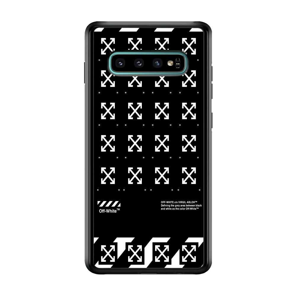 Off White Logo Black Pattern Samsung Galaxy S10 Plus Case | Slim Rubber Case for Samsung Galaxy S10 Plus