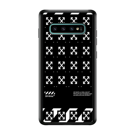 Off White Logo Black Pattern Samsung Galaxy S10 Plus Case | Slim Rubber Case for Samsung Galaxy S10 Plus