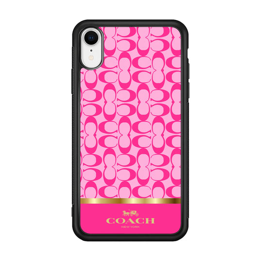 Coach Pink Pattern iPhone XR Case | Slim Rubber Case for iPhone XR