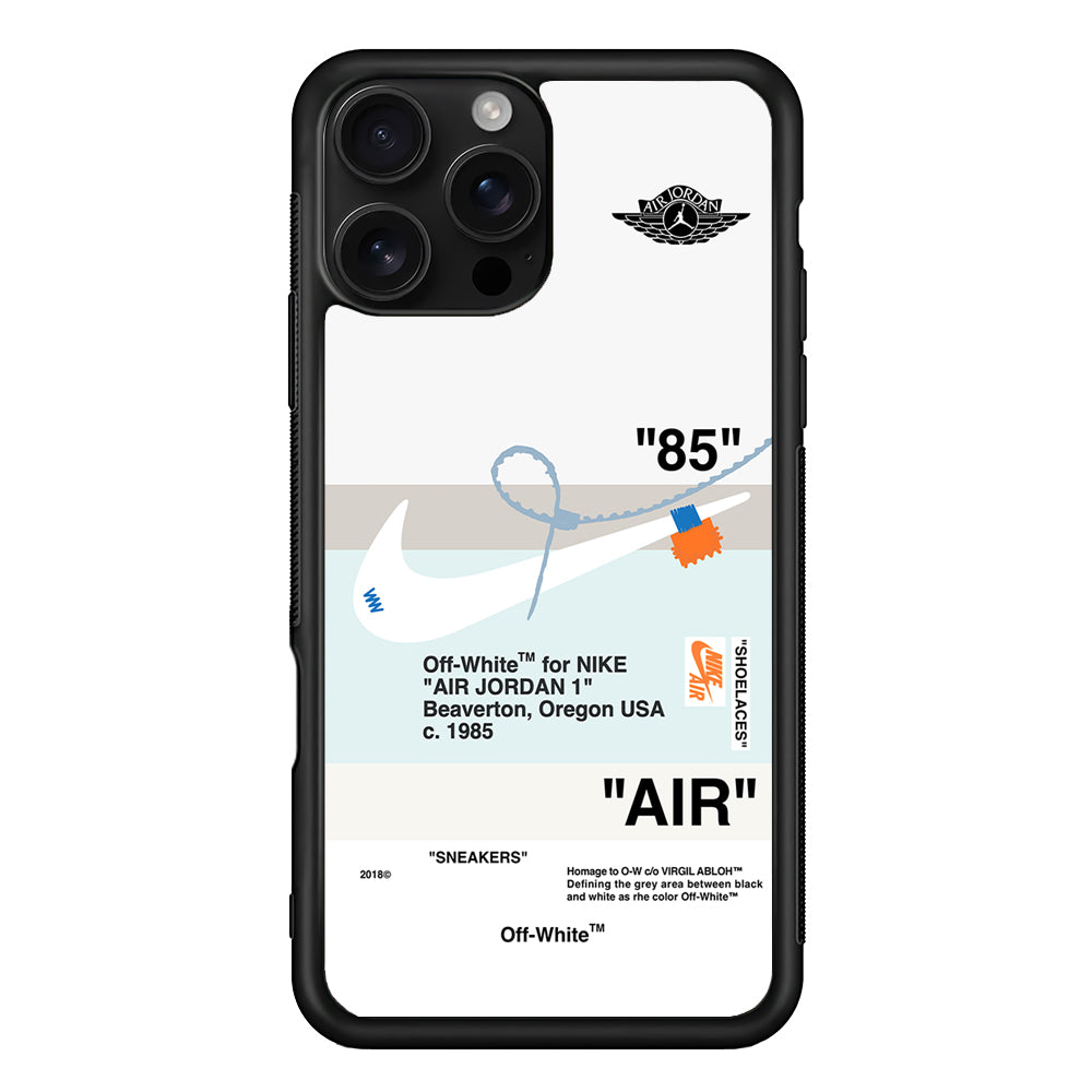 Off White x Nike Air Jordan Natural iPhone 16 Pro Case | Slim Rubber Case for iPhone 16 Pro