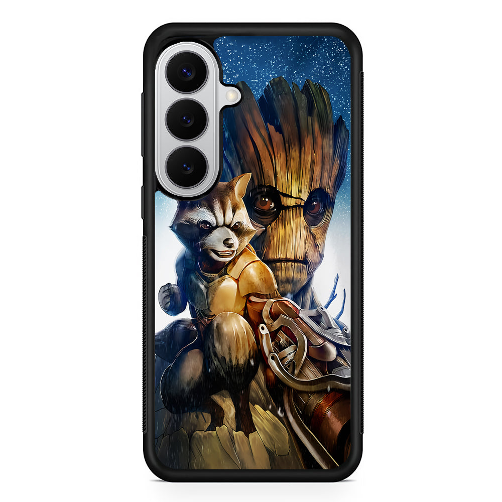Rocket Raccoon and Groot Samsung Galaxy S26 Case | Protective Rubber Cover