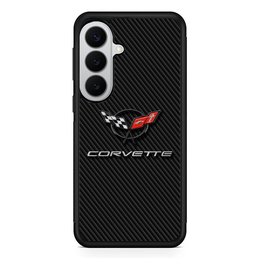 Chevrolet Corvette Logo Carbon Samsung Galaxy S26 Case | Slim Rubber Case for Samsung Galaxy S26