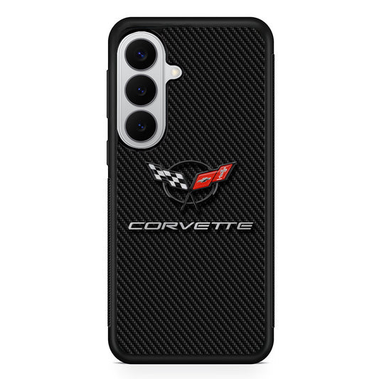 Chevrolet Corvette Logo Carbon Samsung Galaxy S26 Case | Slim Rubber Case for Samsung Galaxy S26