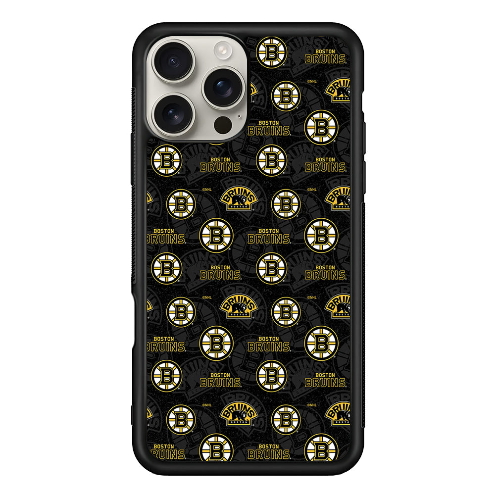 Boston Bruins Pattern iPhone 16 Pro Max Case | Stylish Protective Case for iPhone 16 Pro Max