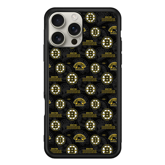 Boston Bruins Pattern iPhone 16 Pro Max Case | Stylish Protective Case for iPhone 16 Pro Max