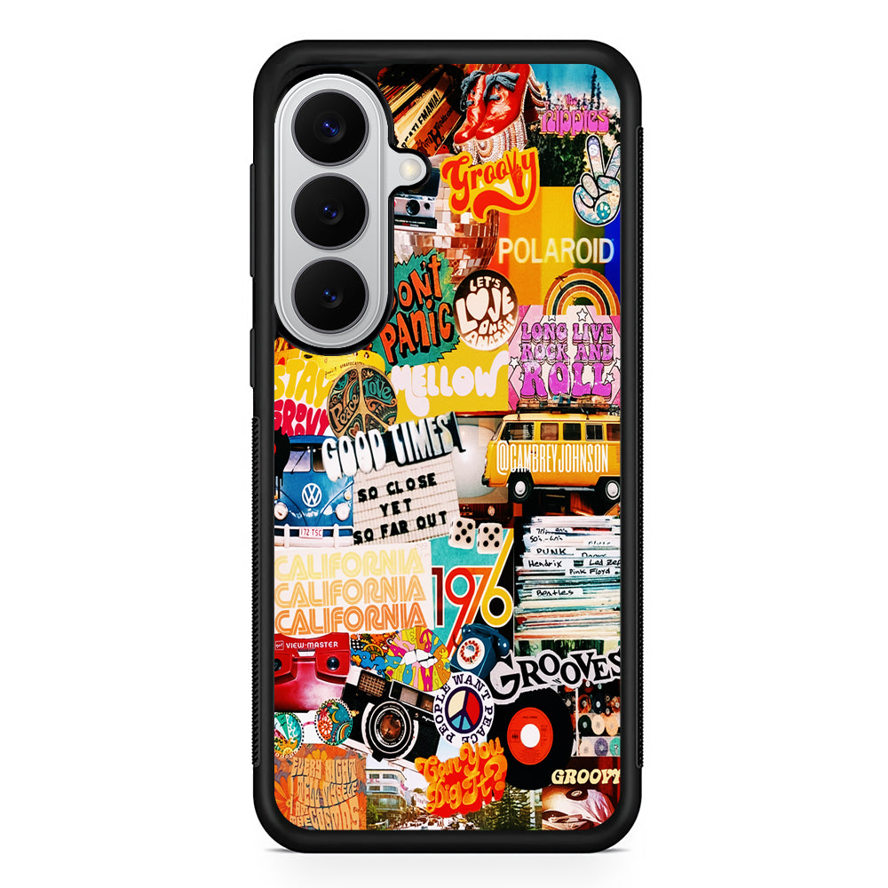 Retro Aesthetic 70s Collage Samsung Galaxy S26 Case | Protective Rubber Cover