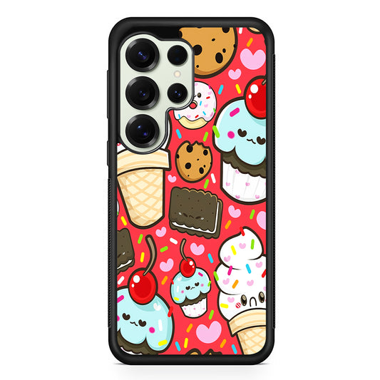 Cute Desserts Cupcake Samsung Galaxy S25 Ultra Case | Durable Rubber Case for Samsung Galaxy S25 Ultra