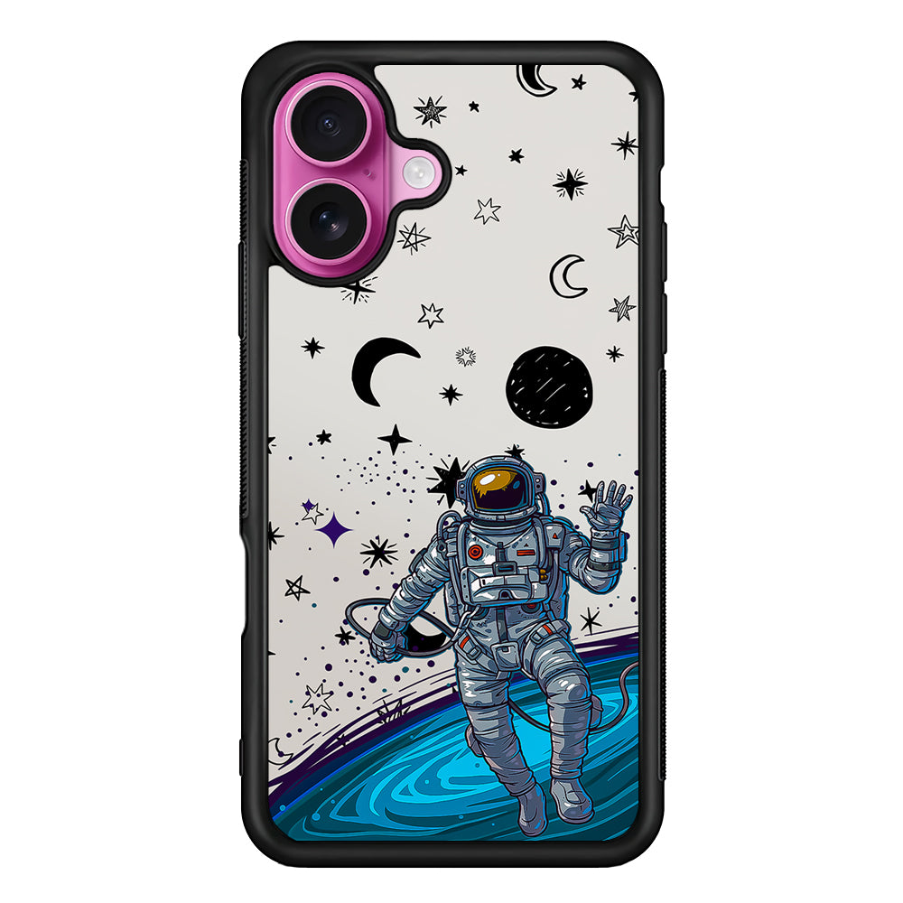 Astronaut Lost in Space iPhone 17 Case | Slim Protective Rubber Phone Cover