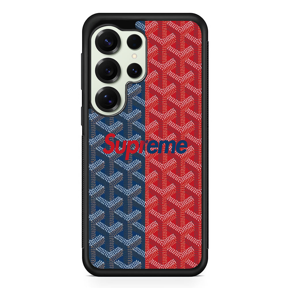 Supreme Blue Red Pattern Samsung Galaxy S25 Ultra Case | Slim Rubber Case for Samsung Galaxy S25 Ultra
