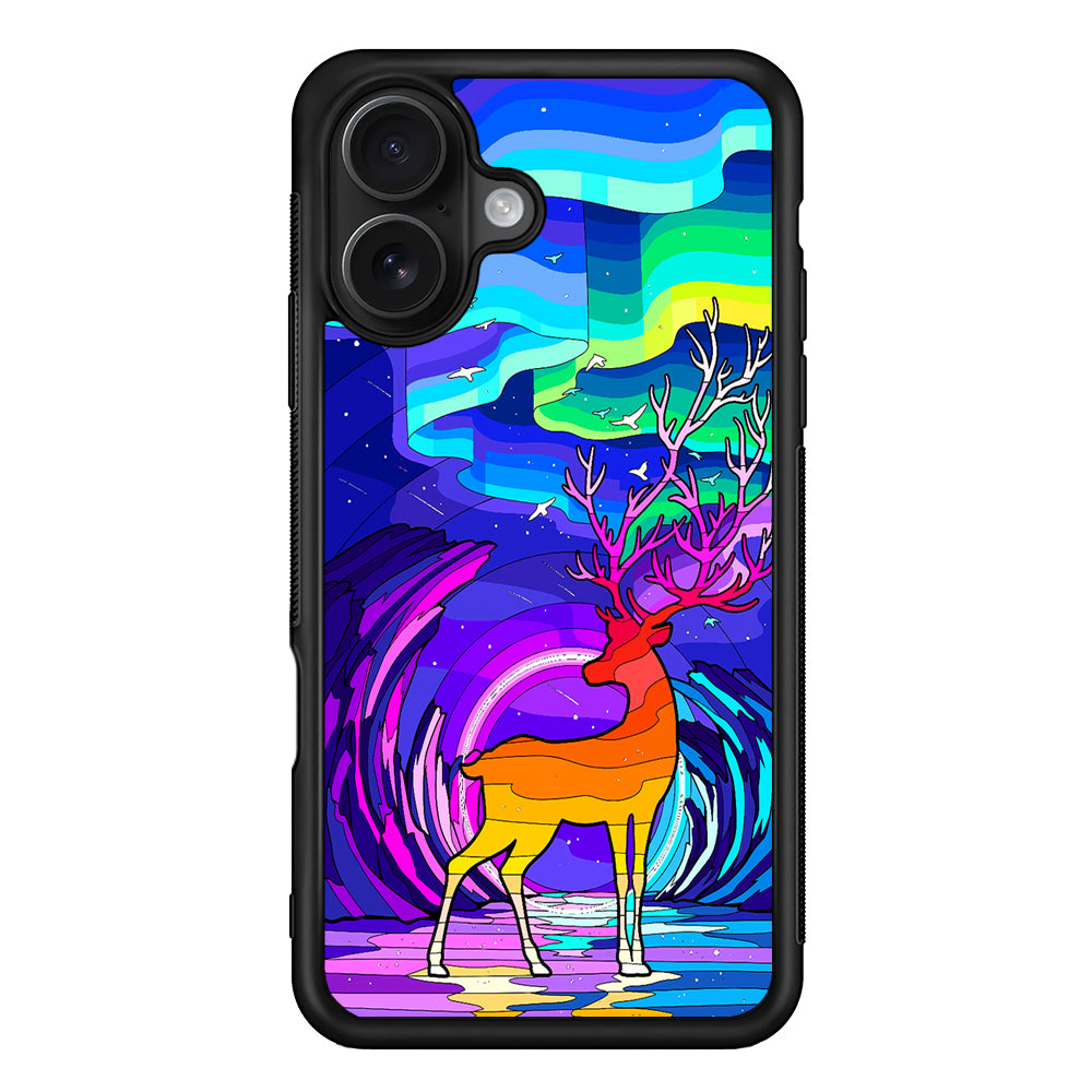 A Deer Colorful Silhouette iPhone 16 Case - Oxvistore