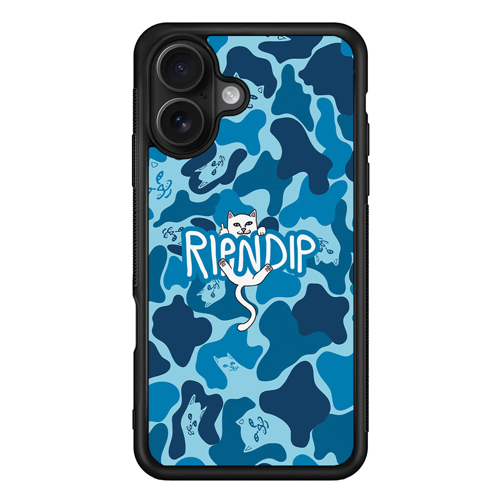 Rip N Dip Blue Camo iPhone 16 Case | Slim Rubber Case for iPhone 16