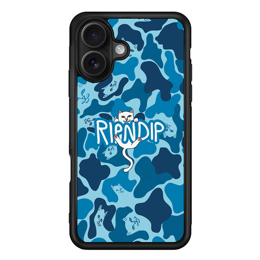 Rip N Dip Blue Camo iPhone 16 Case | Slim Rubber Case for iPhone 16