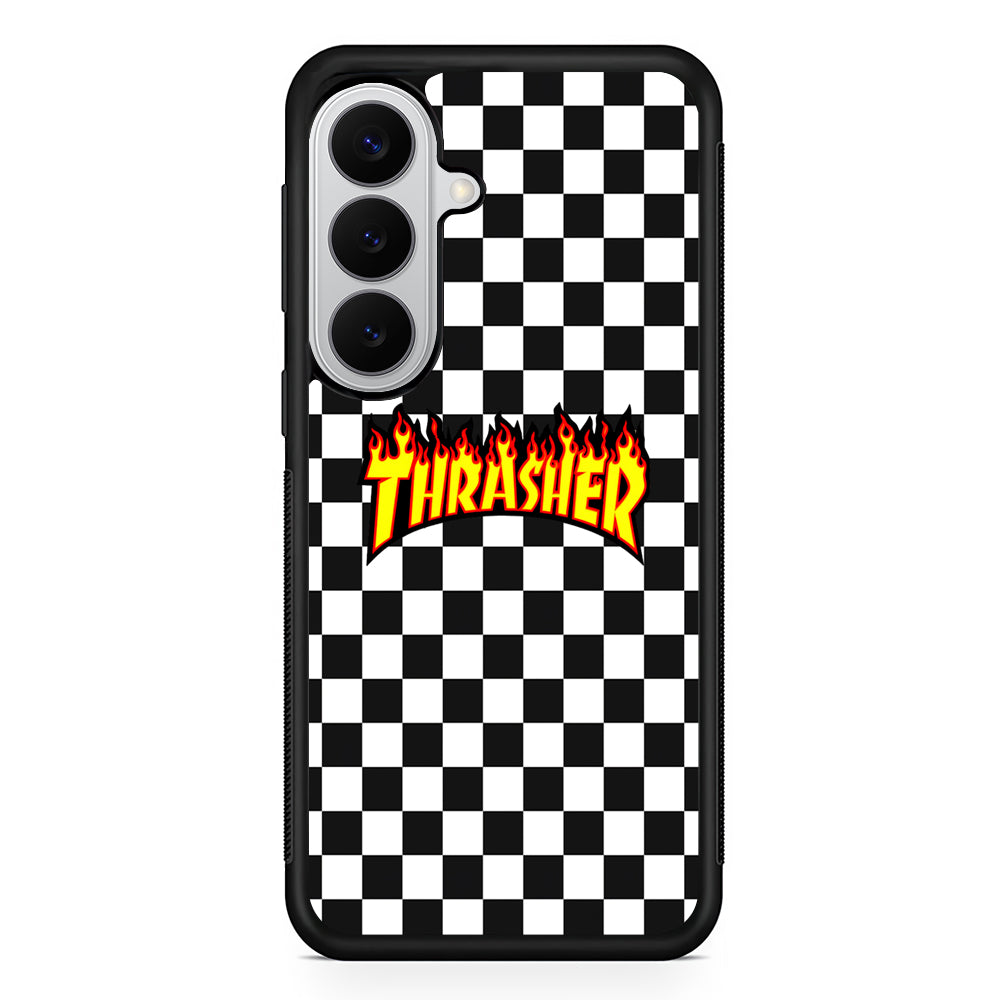 Thrasher Chess Pattern Samsung Galaxy S26 Case | Slim Rubber Case for Samsung Galaxy S26