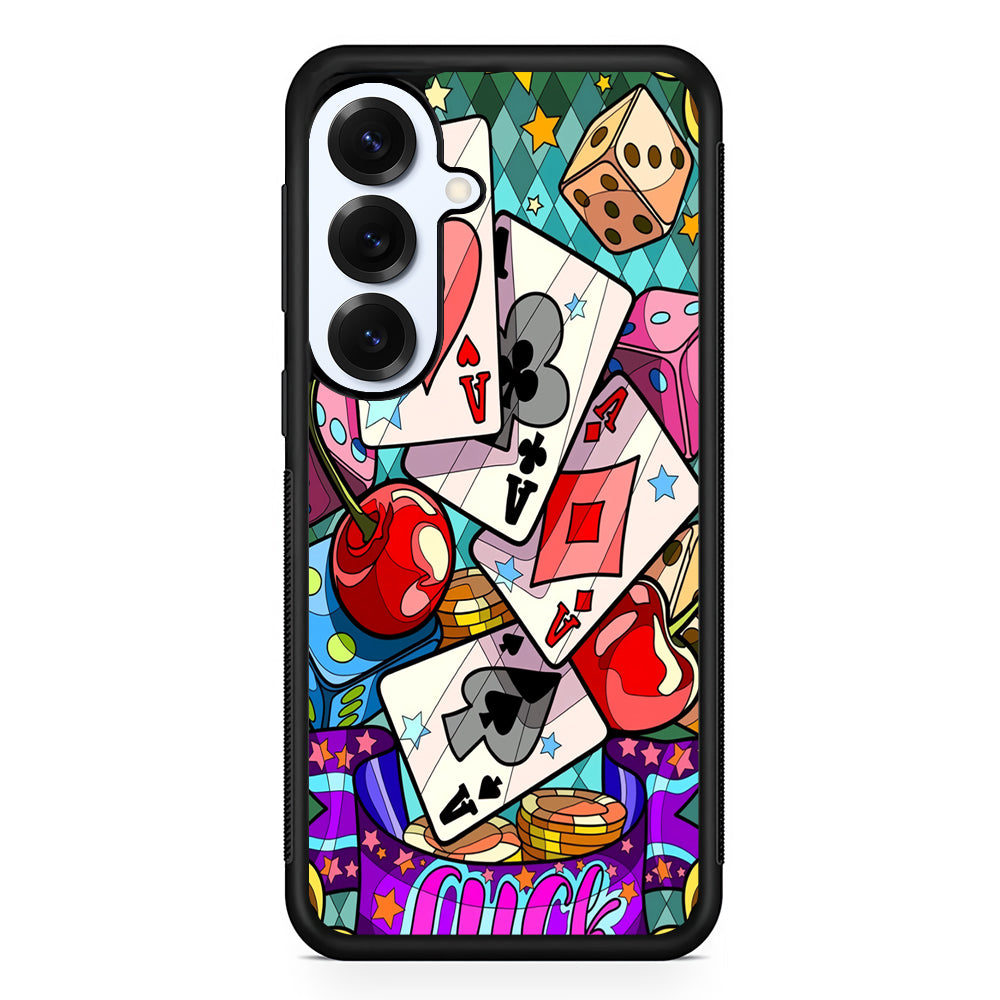 Four Ace Cards Cartoon Samsung Galaxy S25 Plus Case | Slim Rubber Cover for Samsung Galaxy S25 Plus