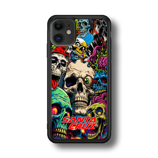 Santa Cruz Skateboard Skull iPhone 11 Case | Slim Rubber Case for iPhone 11