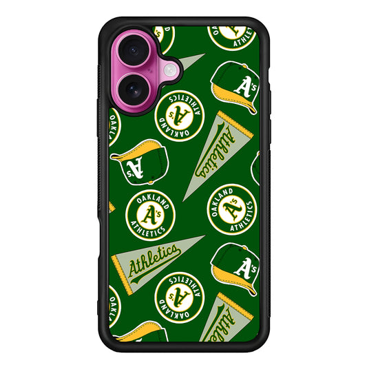 Oakland Athletics Pattern iPhone 17 Case | Slim Protective Rubber Phone Cover
