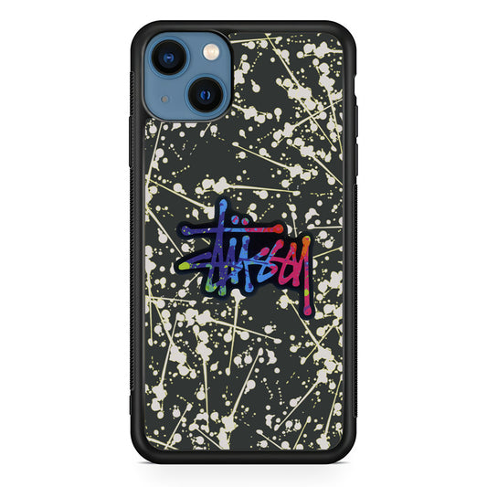 Stussy Splash Grey iPhone 13 Case | Slim Rubber Case for iPhone 13