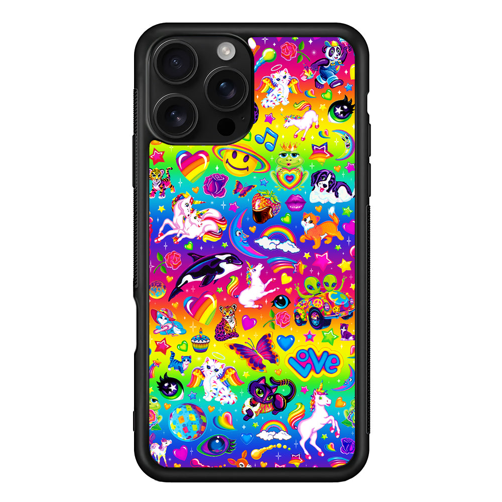 Unicorn Cartoon Rainbow Pattern iPhone 16 Pro Case | Durable Protective Case for iPhone 16 Pro