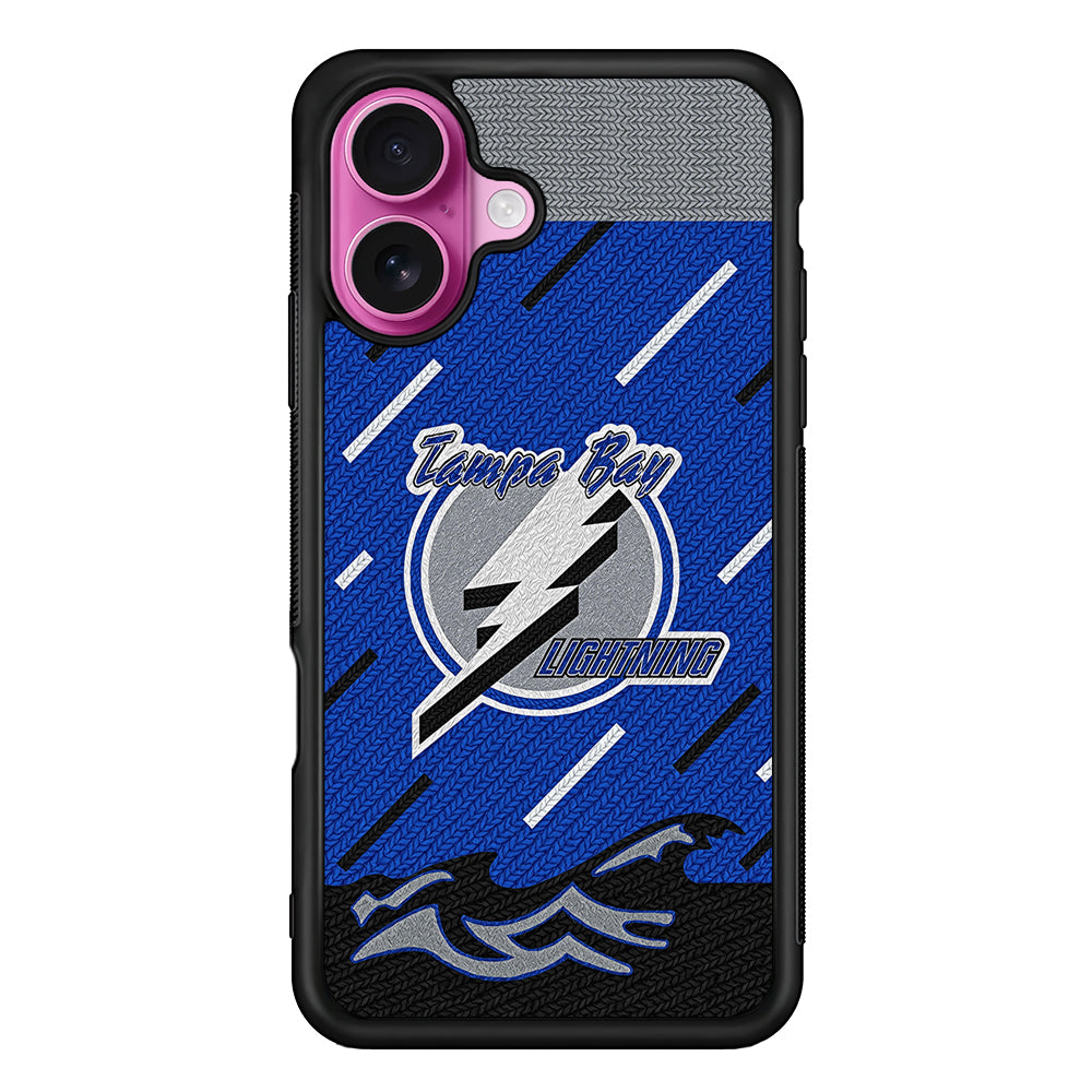 Tampa Bay Lightning Pattern iPhone 17 Case | Slim Protective Rubber Phone Cover