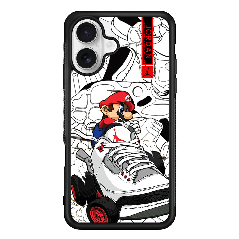 Air Jordan Mario Ride The Shoes iPhone 16 Plus Case – Slim Fit Protective Phone Case