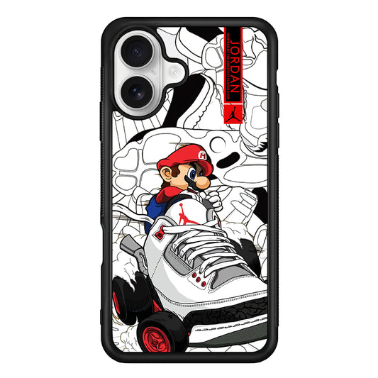 Air Jordan Mario Ride The Shoes iPhone 16 Plus Case – Slim Fit Protective Phone Case