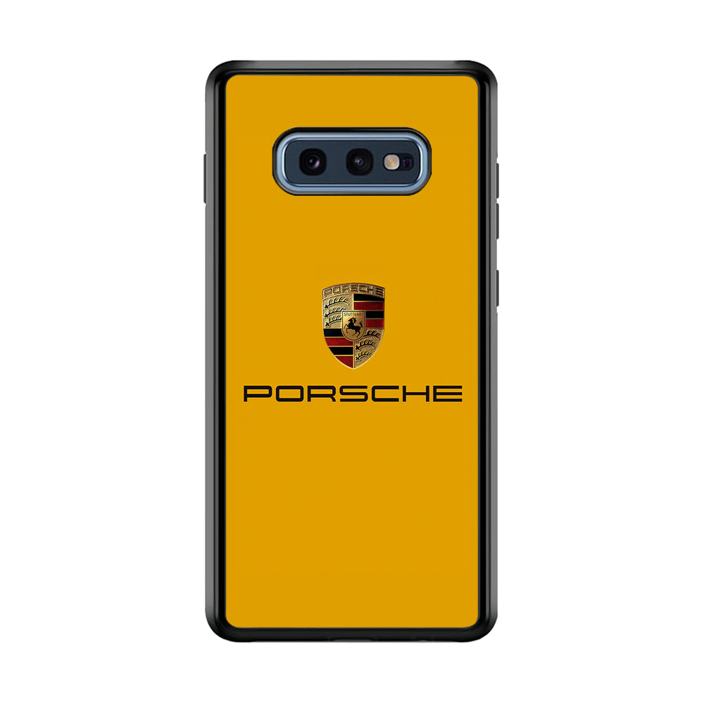 Porsche Car Logo Yellow Samsung Galaxy S10E Case | Slim Rubber Case for Samsung Galaxy S10E
