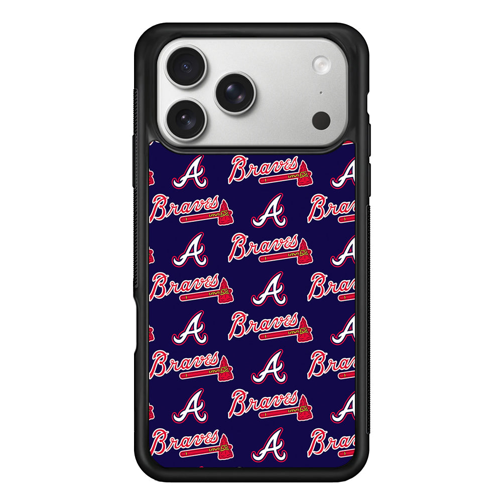 Atlanta Braves Pattern iPhone 17 Pro Case | Slim Rubber Case for iPhone 17 Pro