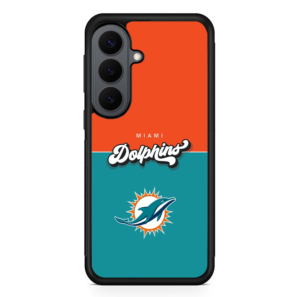 Miami Dolphins Orange Blue Samsung Galaxy S26 Plus Case | Slim Rubber Case for Samsung Galaxy S26 Plus