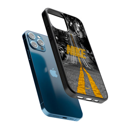 Nike Night Yellow Flames 2D Rubber Phone Case | Slim Protective Phone Case