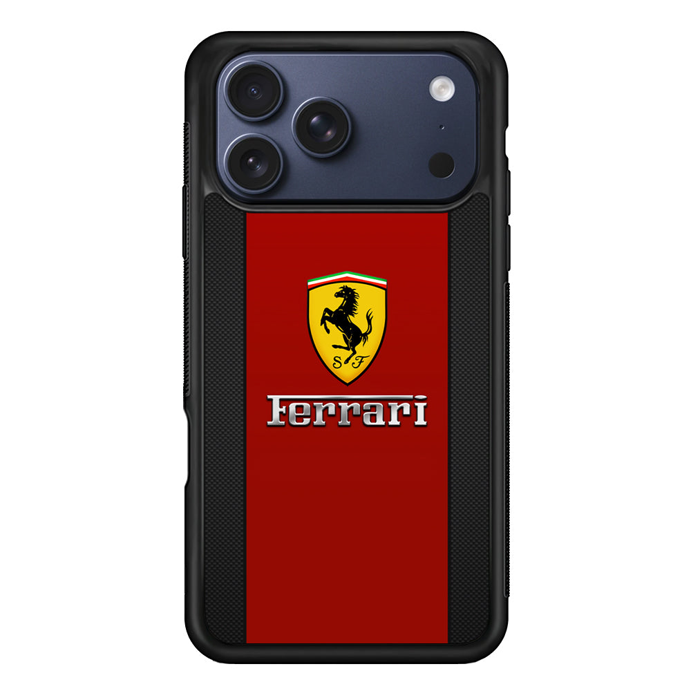 Ferrari Luxury Car Stripe Logo iPhone 17 Pro Max Case | Slim Rubber Case for iPhone 17 Pro Max
