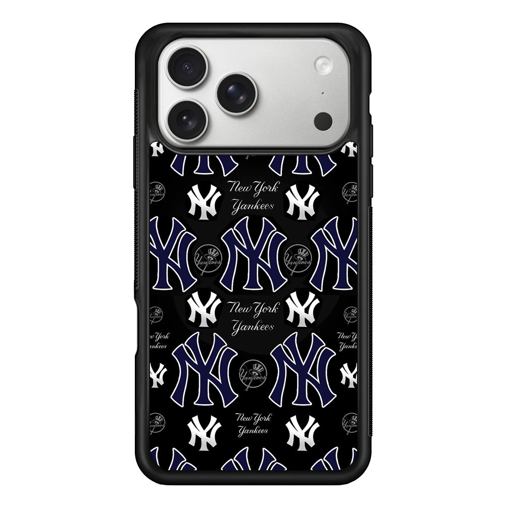 New York Yankees Pattern iPhone 17 Pro Case | Slim Rubber Case for iPhone 17 Pro