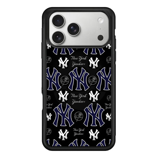New York Yankees Pattern iPhone 17 Pro Case | Slim Rubber Case for iPhone 17 Pro