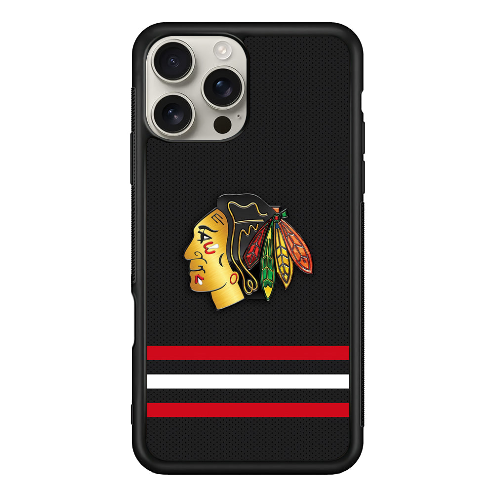 Chicago Blackhawks Pattern iPhone 16 Pro Max Case | Stylish Protective Case for iPhone 16 Pro Max