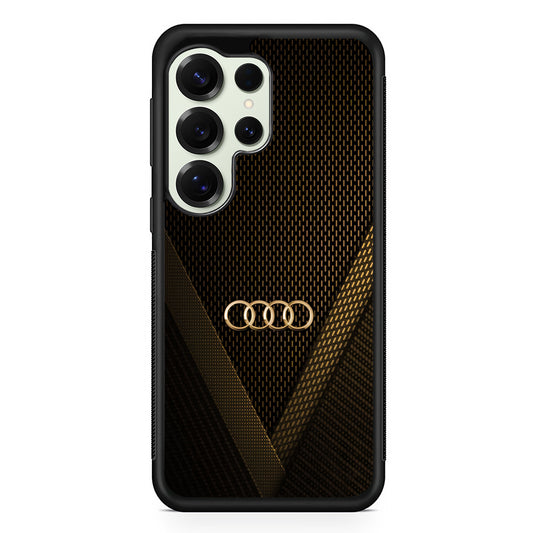 Audi Logo Gold Against a Dark Samsung Galaxy S25 Ultra Case | Slim Rubber Case for Samsung Galaxy S25 Ultra