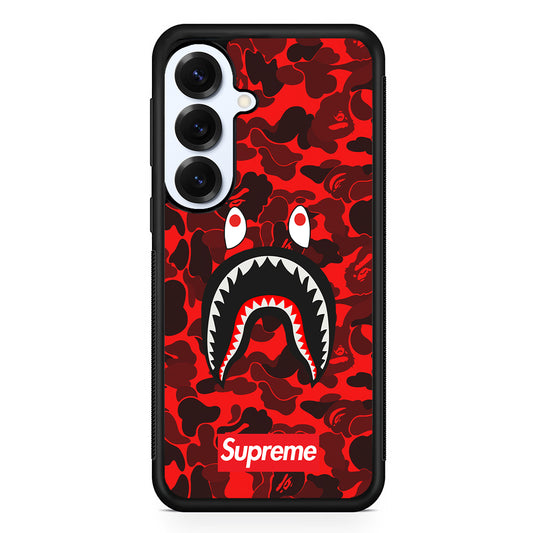 Bape Supreme Red Camo Samsung Galaxy S25 Plus Case | Slim Rubber Case for Samsung Galaxy S25 Plus