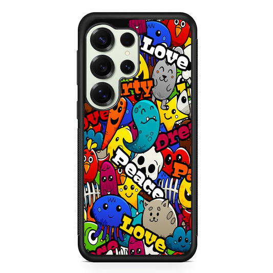 Graffiti Cartoon Abstract Doodle Samsung Galaxy S25 Ultra Case | Durable Rubber Case for Samsung Galaxy S25 Ultra