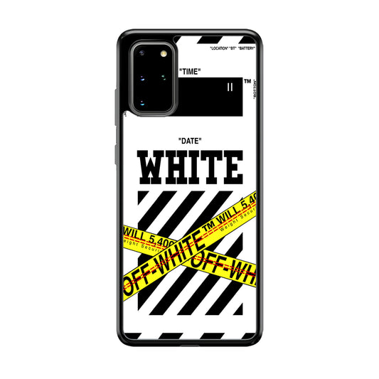 Off White Warning Line Samsung Galaxy S20 Plus Case | Slim Rubber Case for Samsung Galaxy S20 Plus