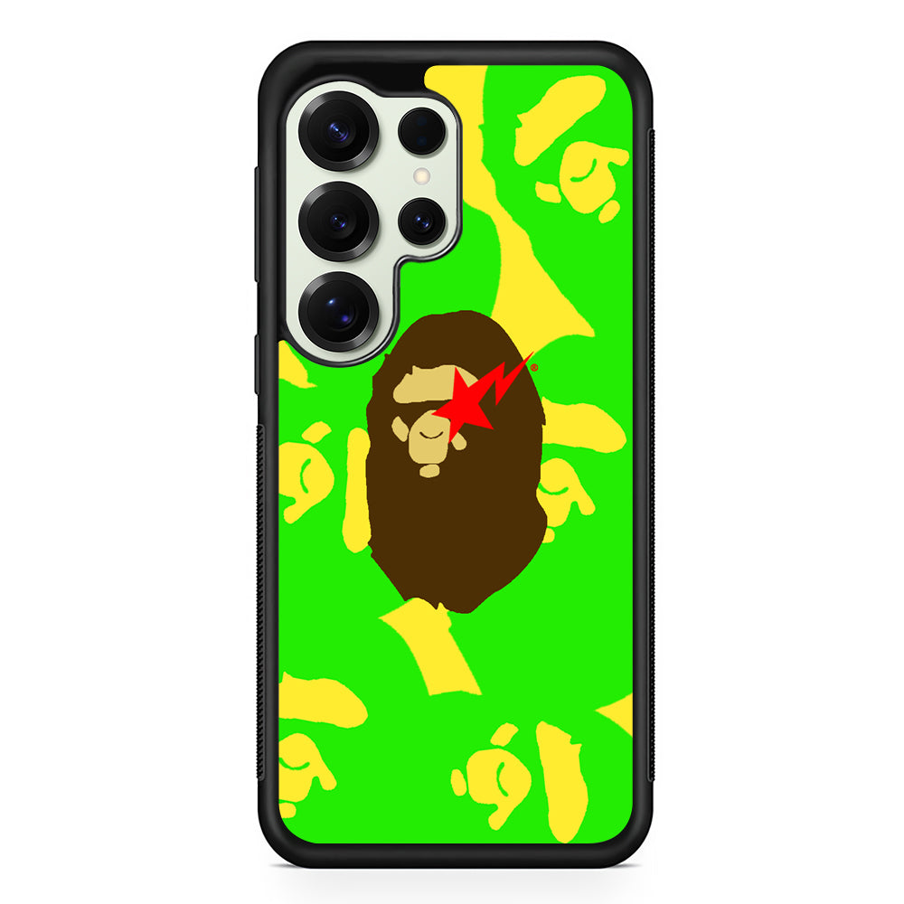 Bape Green Screen Samsung Galaxy S25 Ultra Case | Slim Rubber Case for Samsung Galaxy S25 Ultra